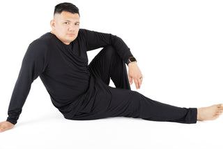 Black | Men's Bamboo Relaxed Lounge Pajama Pants