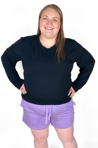 Black | Adult Bamboo Long Sleeve Top