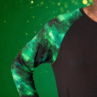 Green Galaxy Elixir | Adult Bamboo Long Sleeve Raglan Top
