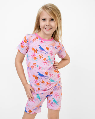 Blooming Birds | Two-Piece Bamboo Short Sleeve Toddler & Kids Set