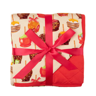 Candy Apples | Mini Quilted Bamboo Baby Blanket