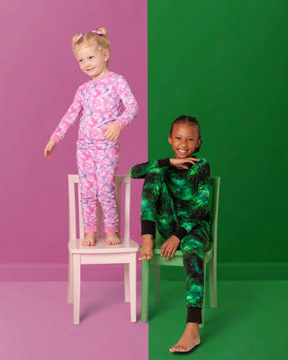 Green Galaxy Elixir | Two-Piece Bamboo Long Sleeve Toddler & Kids Pajamas