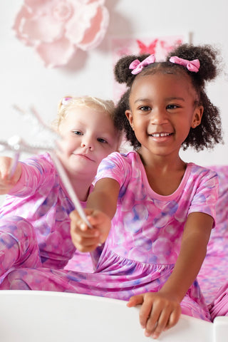 Bubble Gum Pink | Bamboo Pigtail Clip on Bow Set