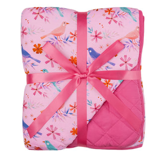 Blooming Birds | Quilted Bamboo Toddler Blanket