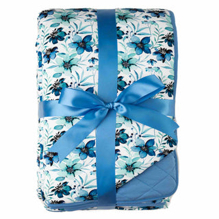 Azure Petals | Quilted Bamboo Adult Blanket