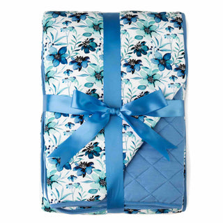Azure Petals | Quilted Bamboo Toddler Blanket