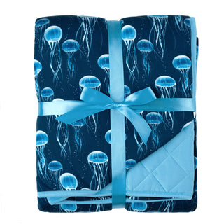 Blue Jellies | Quilted Bamboo Toddler Blanket