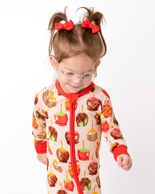 Apple Red | Baby Bamboo Clip on Bow Set