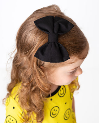 Black | Bamboo Big Clip on Bow
