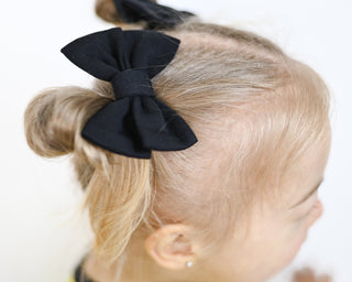 Black | Bamboo Small Clip on Bow