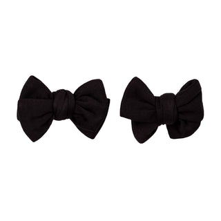 Black | Baby Bamboo Clip on Bow Set
