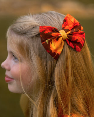 Autumn Leaves | Bamboo Big Clip on Bow