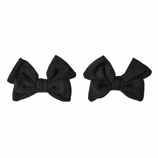 Black | Baby Bamboo Clip on Bow Set