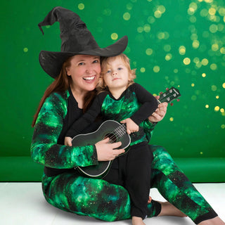 Green Galaxy Elixir | Adult Bamboo Long Sleeve Raglan Top