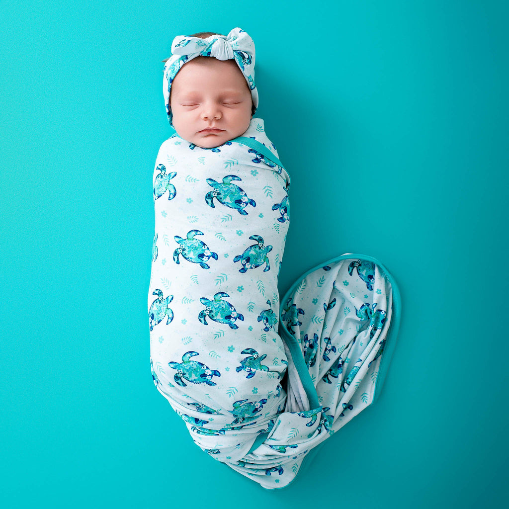 Bamboo Swaddle Newborn, Baby, Infant, Boy/Girl Sea Turtles