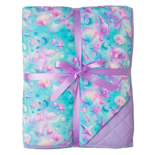 *IMPERFECT* Magical Mermaid Shells | Quilted Bamboo Adult Blanket *IMPERFECT*