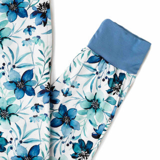 Azure Petals | Women's Bamboo Jogger Pajama Pants
