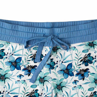 Azure Petals | Women's Bamboo Jogger Pajama Pants