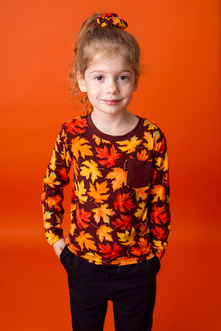 Autumn Leaves | Bamboo Toddler & Kids Pocket T-Shirt