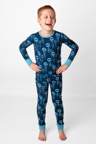 Blue Jellies | Two-Piece Bamboo Long Sleeve Toddler & Kids Pajamas