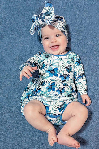 Azure Petals | Headwrap Bow