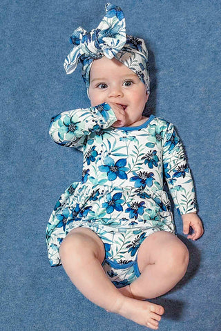 Azure Petals | Headwrap Bow