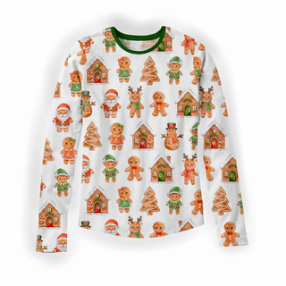*PRE-SALE* Holiday Gingerbread | Adult Bamboo Long Sleeve Top *EST SHIP EARLY NOV*