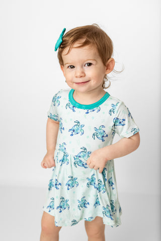 Sea of Turtles | Baby & Toddler Bamboo Bodysuit Dress