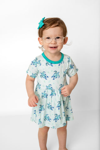 Sea of Turtles | Baby & Toddler Bamboo Bodysuit Dress