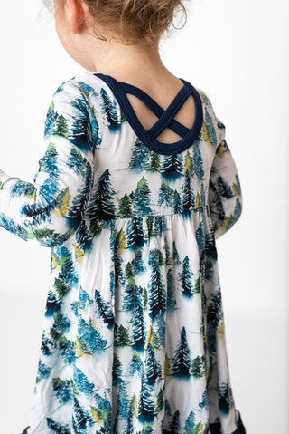 Winter Trees | Toddler & Girls Bamboo Ruffle Twirl Dress