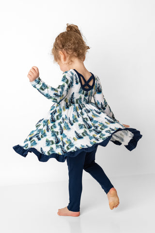 Winter Trees | Toddler & Girls Bamboo Ruffle Twirl Dress