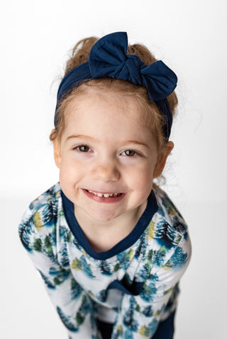 Navy | Bamboo Headband Bow