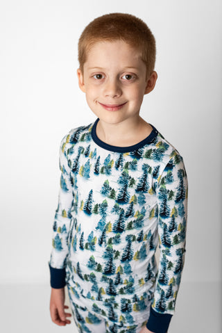 Winter Trees | Two-Piece Bamboo Long Sleeve Toddler & Kids Pajamas