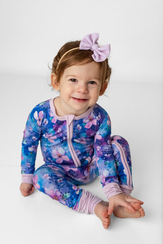 Dreamy Blooms | Convertible Bamboo Zipper Baby Pajamas