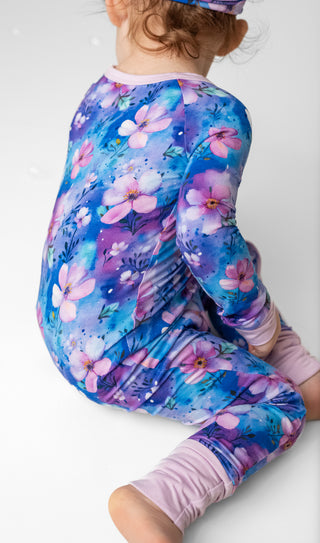 Dreamy Blooms | Convertible Bamboo Zipper Baby Pajamas