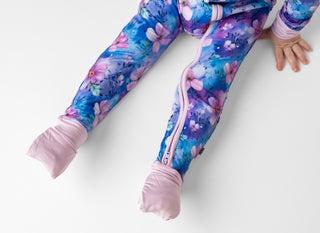Dreamy Blooms | Convertible Bamboo Zipper Baby Pajamas