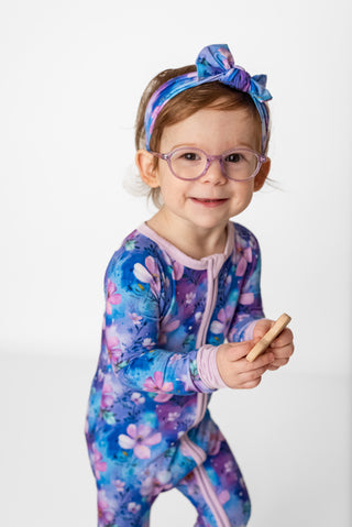 Dreamy Blooms | Convertible Bamboo Zipper Baby Pajamas