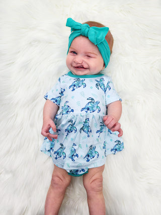 Sea of Turtles | Baby & Toddler Bamboo Bodysuit Dress