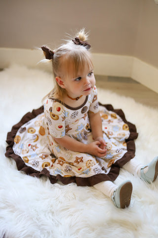 Bamboo Toddler Dress for Girls, Children & Kids | Cookie Swap Little Popp Crew Bamboo Toddler Dress for Girls, Children & Kids | Cookie Swap Little Popp Crew