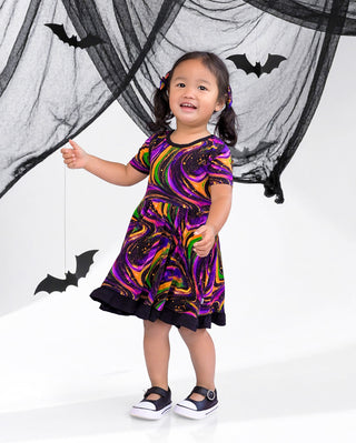 Halloween | Magic Swirls | Bamboo Ruffle Twirl Dress