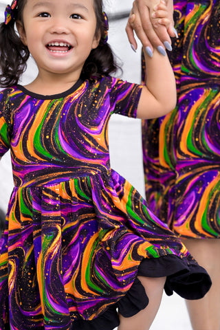 Halloween | Magic Swirls | Bamboo Ruffle Twirl Dress