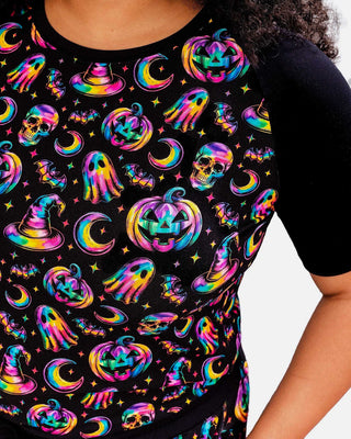 Halloween | Rainbow Haunts | Adult Bamboo Raglan Top