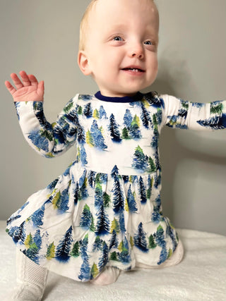 Winter Trees | Baby & Toddler Bamboo Bodysuit Dress