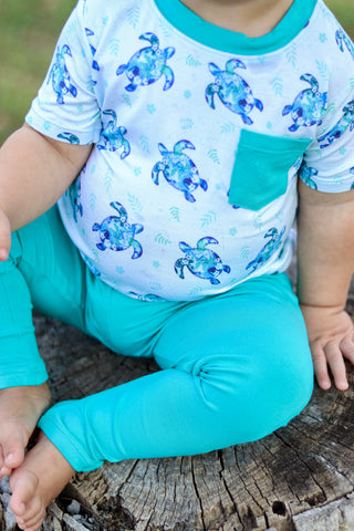 Sea of Turtles | Bamboo Toddler & Kids Pocket T-Shirt