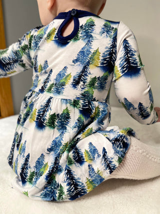 Winter Trees | Baby & Toddler Bamboo Bodysuit Dress