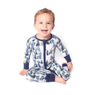 Winter Trees | Convertible Bamboo Zipper Baby Pajamas
