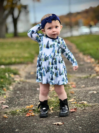 Winter Trees | Baby & Toddler Bamboo Bodysuit Dress