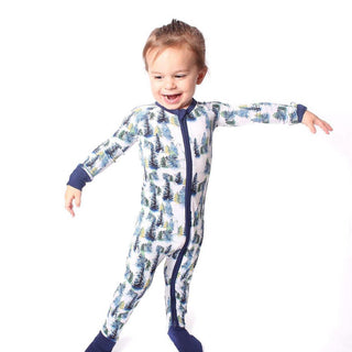 Winter Trees | Convertible Bamboo Zipper Baby Pajamas