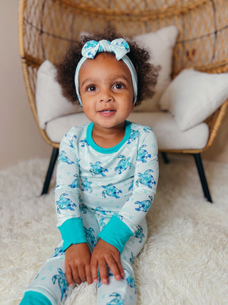 Sea of Turtles | Two-Piece Bamboo Long Sleeve Toddler & Kids Pajamas