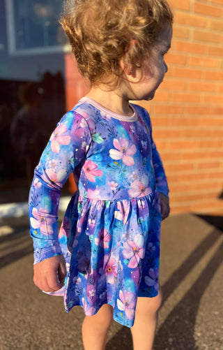 Dreamy Blooms | Baby & Toddler Bamboo Bodysuit Dress